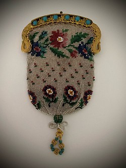 Bead Knitted 1790 -1820 small miser purse