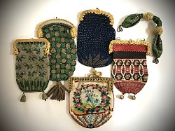 textile & beaded Regency coin purses