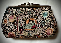 Chinese embroidery used on a 1920 - 1930’s Deco designed purse