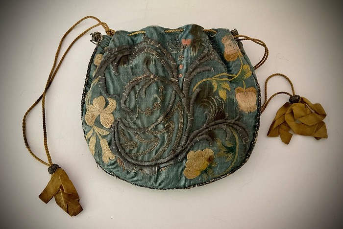 Silk Embroidered Georgian small Reticule