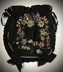 A Victorian Era embroidered reticule