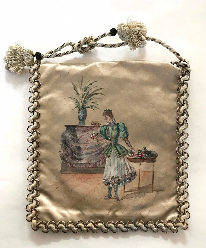 Hand painted on Silk France Early 1900